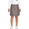 Lands’ End School Uniform Girls Plaid Skort Top of Knee(Gray Heather/Maroon Plaid)