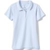 Lands’ End School Uniform Girls Short Sleeve Feminine Fit Interlock Polo Shirt(Blue)