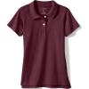 Lands’ End School Uniform Girls Short Sleeve Feminine Fit Interlock Polo Shirt(Burgundy)