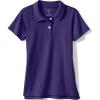 Lands’ End School Uniform Girls Short Sleeve Feminine Fit Interlock Polo Shirt(Deep Purple)