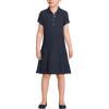 Lands’ End School Uniform Girls Short Sleeve Mesh Pleated Polo Dress(Classic Navy)