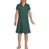 Lands’ End School Uniform Girls Short Sleeve Mesh Pleated Polo Dress(Evergreen 24)