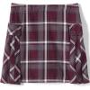 Lands’ End School Uniform Girls Side Pleat Plaid Skort Above Knee(Burgundy/Gray Plaid)