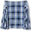 Lands’ End School Uniform Girls Side Pleat Plaid Skort Above Knee(Clear Blue Plaid)