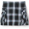 Lands’ End School Uniform Girls Side Pleat Plaid Skort Above Knee(Evergreen/White Plaid)