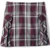 Lands’ End School Uniform Girls Side Pleat Plaid Skort Above Knee(Plaid Burgundy/Gray)