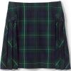 Lands’ End School Uniform Girls Side Pleat Plaid Skort Above Knee(Plaid Hunter/Classic Navy)