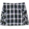Lands’ End School Uniform Girls Side Pleat Plaid Skort Above Knee(White/Evergreen Plaid)