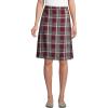 Lands’ End School Uniform Girls Solid A-line Skirt Below The Knee(Burgundy/gray Plaid)