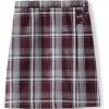 Lands’ End School Uniform Girls Solid A-line Skirt Below The Knee(Plaid Burgundy/Gray)