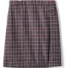 Lands’ End School Uniform Girls Solid A-line Skirt Below The Knee(Plaid Gray Heather/Maroon)