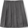 Lands’ End School Uniform Girls Solid Box Pleat Skirt Below The Knee(Gray)