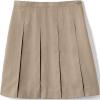 Lands’ End School Uniform Girls Solid Box Pleat Skirt Below The Knee(Khaki)
