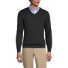 Lands’ End School Uniform Men’s Cotton Modal Fine Gauge V-Neck Sweater(Black)
