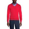 Lands’ End School Uniform Men’s Cotton Modal Fine Gauge V-Neck Sweater(Red)
