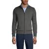 Lands’ End School Uniform Men’s Cotton Modal Zip Front Cardigan Sweater(Coal Heather)