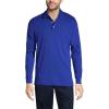 Lands’ End School Uniform Men’s Long Sleeve Interlock Polo Shirt(Cobalt)