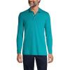 Lands’ End School Uniform Men’s Long Sleeve Interlock Polo Shirt(Teal Breeze)