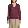 Lands’ End School Uniform Women’s Cotton Modal Button Front Cardigan Sweater(Burgundy)