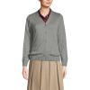 Lands’ End School Uniform Women’s Cotton Modal Button Front Cardigan Sweater(Pewter Heather)