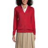 Lands’ End School Uniform Women’s Cotton Modal Button Front Cardigan Sweater(Red)