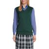 Lands’ End School Uniform Women’s Cotton Modal Fine Gauge Sweater Vest(Evergreen)