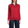 Lands’ End School Uniform Women’s Cotton Modal Zip-Front Cardigan Sweater(Red)