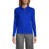 Lands’ End School Uniform Women’s Long Sleeve Feminine Fit Interlock Polo Shirt(Cobalt)