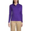 Lands’ End School Uniform Women’s Long Sleeve Feminine Fit Interlock Polo Shirt(Deep Purple)