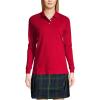 Lands’ End School Uniform Women’s Long Sleeve Feminine Fit Interlock Polo Shirt(Red)