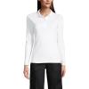 Lands’ End School Uniform Women’s Long Sleeve Feminine Fit Mesh Polo Shirt(White)