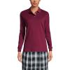 Lands’ End School Uniform Women’s Long Sleeve Interlock Polo Shirt(Burgundy)