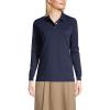 Lands’ End School Uniform Women’s Long Sleeve Interlock Polo Shirt(Classic Navy)