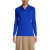 Lands’ End School Uniform Women’s Long Sleeve Interlock Polo Shirt(Cobalt)