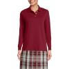 Lands’ End School Uniform Women’s Long Sleeve Interlock Polo Shirt(Garnet)
