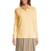 Lands’ End School Uniform Women’s Long Sleeve Interlock Polo Shirt(Maize)
