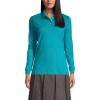 Lands’ End School Uniform Women’s Long Sleeve Interlock Polo Shirt(Teal Breeze)