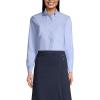 Lands’ End School Uniform Women’s Long Sleeve Oxford Dress Shirt(Blue)