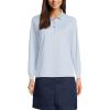 Lands’ End School Uniform Women’s Long Sleeve Rapid Dry Polo Shirt(Blue)