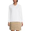 Lands’ End School Uniform Women’s Long Sleeve Rapid Dry Polo Shirt(White)