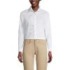 Lands’ End School Uniform Women’s No Gape Long Sleeve Stretch Shirt(Pearl White)