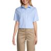 Lands’ End School Uniform Women’s No Gape Short Sleeve Stretch Shirt(Light Sea Blue)