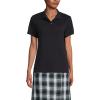 Lands’ End School Uniform Women’s Short Sleeve Feminine Fit Interlock Polo Shirt(Black)