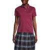 Lands’ End School Uniform Women’s Short Sleeve Feminine Fit Interlock Polo Shirt(Burgundy)