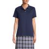 Lands’ End School Uniform Women’s Short Sleeve Feminine Fit Interlock Polo Shirt(Classic Navy)