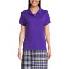 Lands’ End School Uniform Women’s Short Sleeve Feminine Fit Interlock Polo Shirt(Deep Purple)