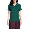 Lands’ End School Uniform Women’s Short Sleeve Feminine Fit Interlock Polo Shirt(Evergreen)