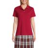 Lands’ End School Uniform Women’s Short Sleeve Feminine Fit Interlock Polo Shirt(Garnet)