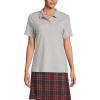 Lands’ End School Uniform Women’s Short Sleeve Feminine Fit Interlock Polo Shirt(Gray Heather)