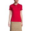 Lands’ End School Uniform Women’s Short Sleeve Feminine Fit Interlock Polo Shirt(Red)